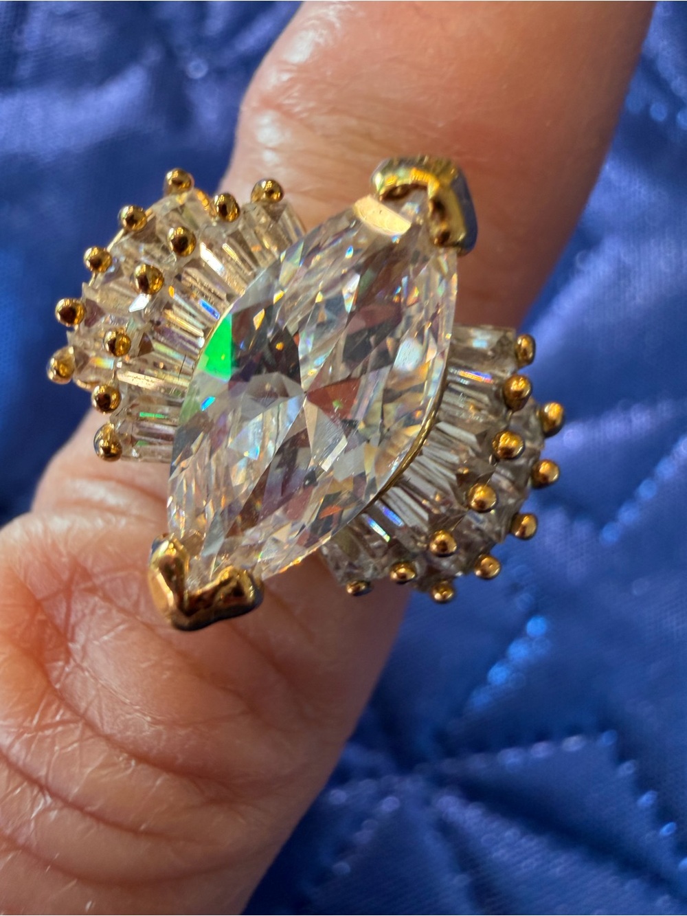 Park Lane Clear Marquise Statement Ring – Size 8
